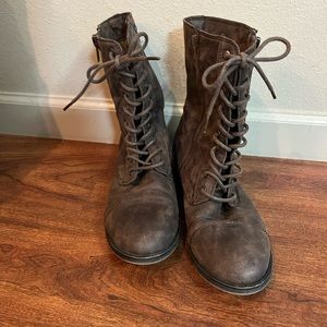 Taupe combat boots